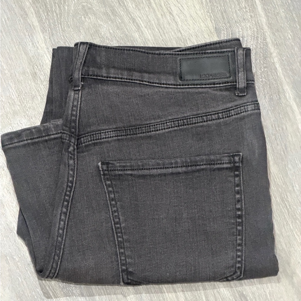 Express Slim Super High Rise Denim Perfect Dark Gray Denim Jeans 8R